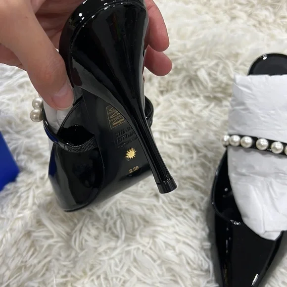 STUART WEITZMAN Leather Goldie Mules 100 - Picture 4 of 8